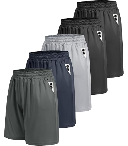 JWJ 3 Pack Mens Athletic Gym Workout Shorts Lightweight Quick Dry